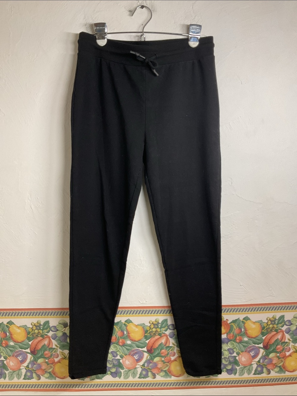 Primark Black Cuffed Hem Drawstring Knit Joggers Sweatpants Size S